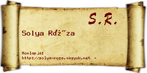 Solya Róza névjegykártya